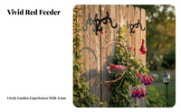 Brilliant Red Color Hanging avian nectar feeder Attracts avian nectar feeders avian nectar feeder Nectar Feeder Decorative Design avian Supply Flower-Shaped Ports for Nature Lovers, Homeowners, Gift Givers, Garden, Backyard, Patio, Balcony