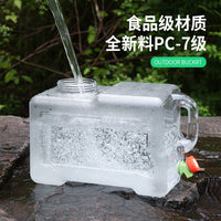 5L Transparent PC Water Bucket with Faucet for Outdoor and Home Use