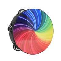 10-Inch Hand Shaken Tambourine for Children, Double Row Colorful, Dance Exam Prop, Hand Drum