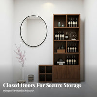Wooden Beverage Cabinet Minimalist Living Room Design Room Display Shelf Large Capacity Entryway Partition Cabinet for Homeowners, Adults, Study
