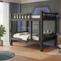 Bunk Bed with Mattress Space-Saving Bunk Bed Set with Mattresses Comprehensive Package Furniture for Teens, Young Children, Shared Room, Bedroom