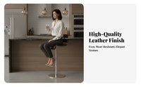 Upholstered Highrear Stool Adjustable Height Upholstered Pedestal Bar Stool