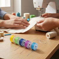 DIY Multifunctional Sewing Machine Bobbin Thread Set with Pre-wound Bobbins, Mixed Colors, High-Quality Sewing Thread for Home Use