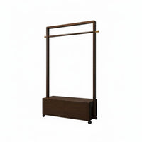 Rolling Clothing Rack Stable Frame Mobile Clothes Rail with Storage Cabinet Portable Easy Assembly for Bedroom, Entryway, Closet