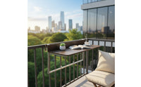 Balcony Railing Hanging Table Space-Saving Folding Balcony Table Multi-Functional Adjustable Hanging Desk for Small Areas
