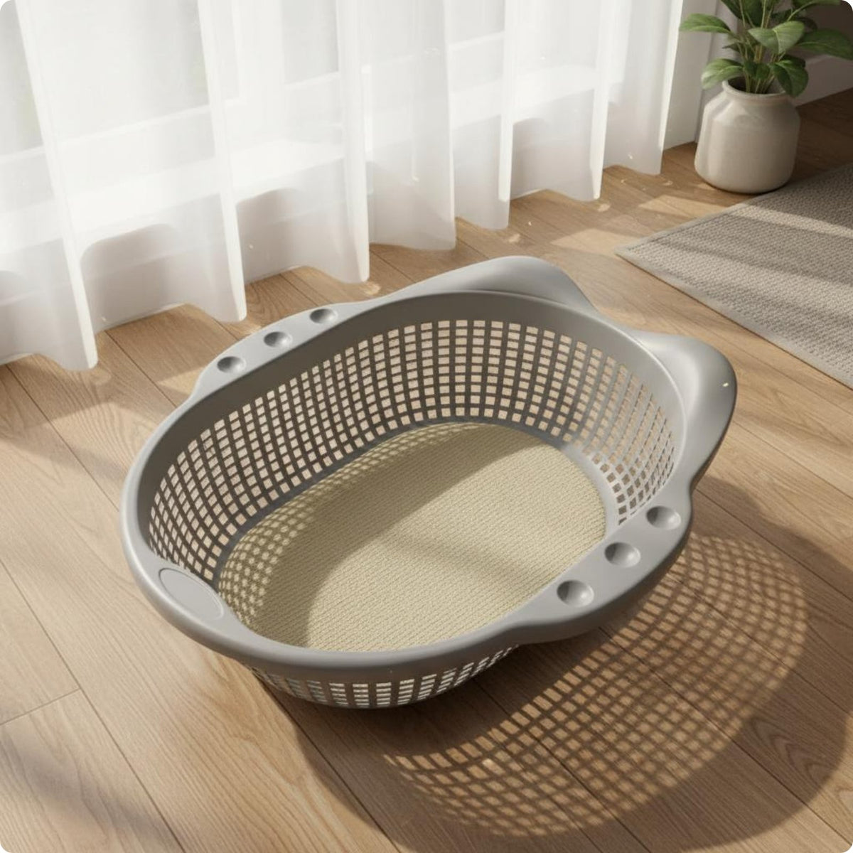 Plastic Feline Basket Bed Easy to Clean Basket Feline Bed Sturdy for Kittens