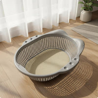 Plastic Feline Basket Bed Easy to Clean Basket Feline Bed Sturdy for Kittens