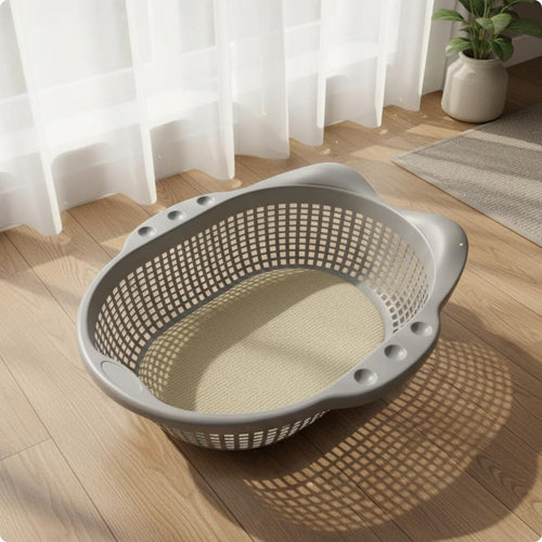 Plastic Feline Basket Bed Easy to Clean Basket Feline Bed Sturdy for Kittens