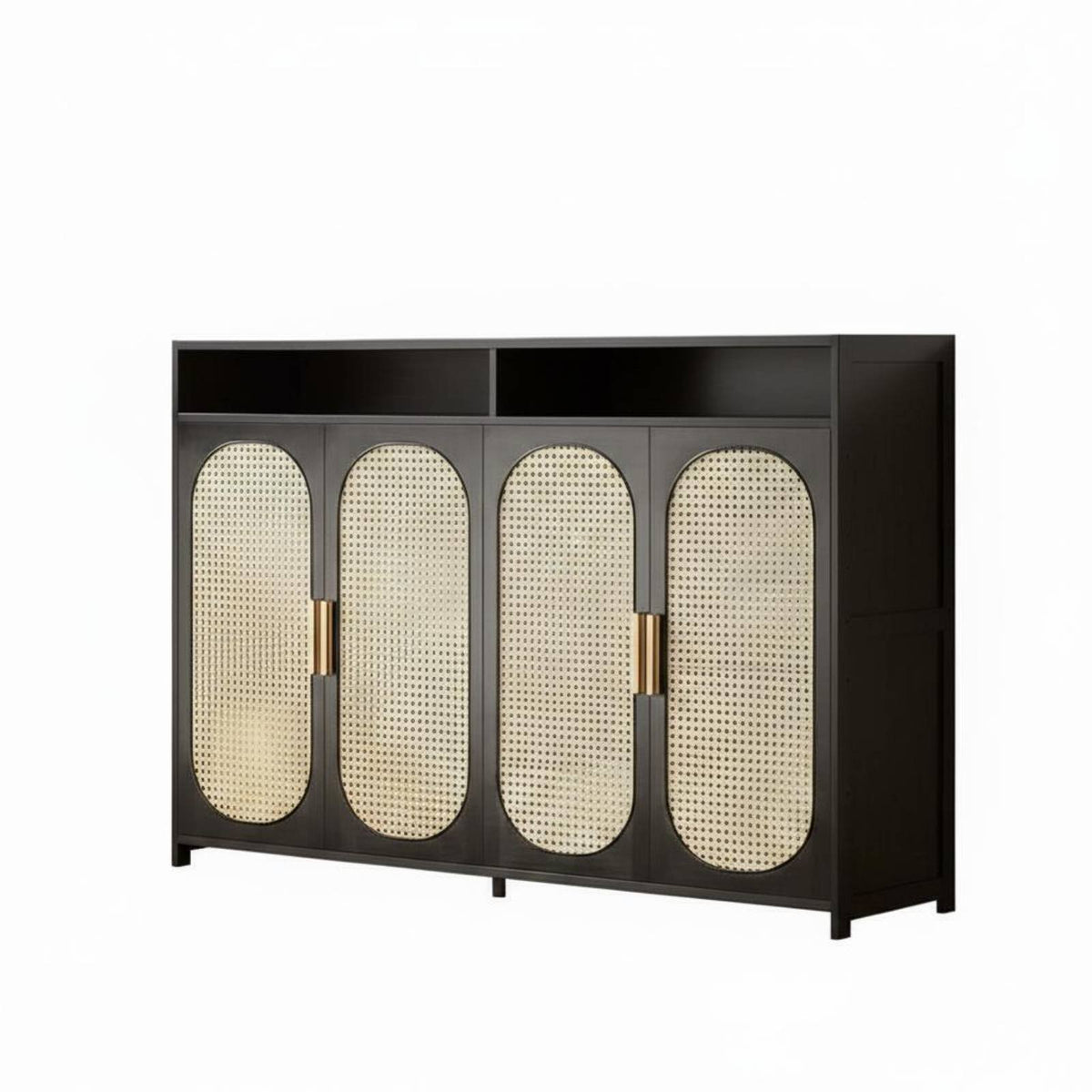 Rattan Door Credenza Modern Design Woven Door Credenza Versatile Use Breathable Doors for Homeowners, New Movers, Dining Room