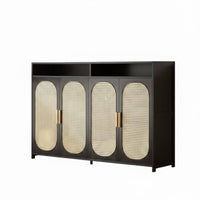 Rattan Door Credenza Modern Design Woven Door Credenza Versatile Use Breathable Doors for Homeowners, New Movers, Dining Room