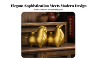Good Fortune Symbol Ceramic Horse Ornament Elegant Design Golden Horse Statue Exquisite Workmanship for Business Owners