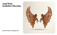 Angel Avian Forms Wall Artistic Metal Angelic Avian Forms Weathered Finish Rust Brown