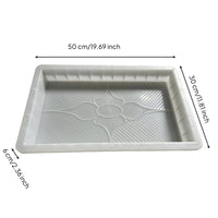 Rectangular Paving Mold Plastic Floral Pattern Mold White Frame for Courtyard