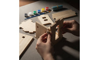 DIY Wooden House  set  Interlocking Wooden House Model Easy to Assemble Toy for Students, Crafting Class