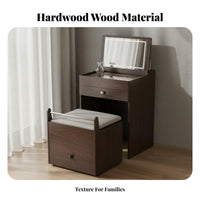 Space-Saving fold-down top Vanity Nightstand Multi-Functional fold-down top Vanity with Drawers Makeup Table Compartmentalized Storage for Apartment Dwellers, Students, Women, Small Spaces, Dorm Room, Cloakroom