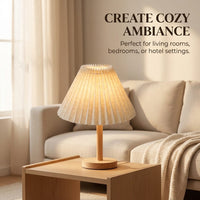 Home Decoration Table Lamp Shade for Living Room Decor, Removable Linen Material Lampshade for Floor and Large 24cm Pleated Design