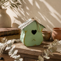 Metal Birdhouse Indoor and Outdoor Use Hanging Birdhouse Gift Idea Pet Shelter for Garden, Patio