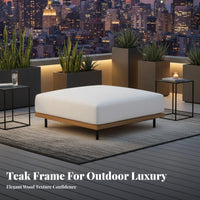 4 Pieces 4-Piece Wooden Patio Group Sturdy Wood Frame Exteriordoor Furnishing Flexible Combination Weather-Resistant for Terrace