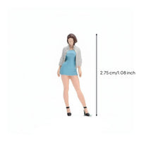 Dress Miniature Figurine Realistic Detail 1/64 Scale Female Figurine Detailed Resin Female Figure for Hobbyists