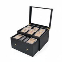 Card Collection Display Case Large Capacity Wooden Trading Card Box Dustproof for Sports Fans
