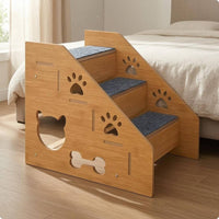 Wooden Pet Stair Ramp Decorative Anti-Slip Stair Ramp Sturdy for Bed
