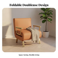 Fold-Expandable Chair Bed Space-Saving Fold-Expandable Single Sleeper Foldable Design Two-in-oneUse for Guests, Small Spaces
