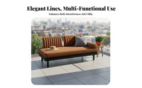 Removable and cleaning-friendly Cover Upholstered Chaise Lounge two-tone design Design Indoor Furniture space-saving Size Accent Sofa Deep padding for Apartment Dwellers, Homeowners, Readers, Bedroom, Balcony, Living Room, perusing alcove