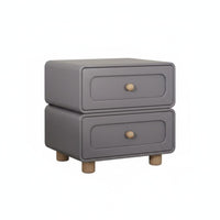 Streamlined Contemporary Design 2-Drawer End Table space-saving Size Nightstand Rounded Corners Storage Cabinet Multi-Purpose for Apartment Dwellers, Homeowners, Bedroom, Small Spaces, Dorm Room, Entryway
