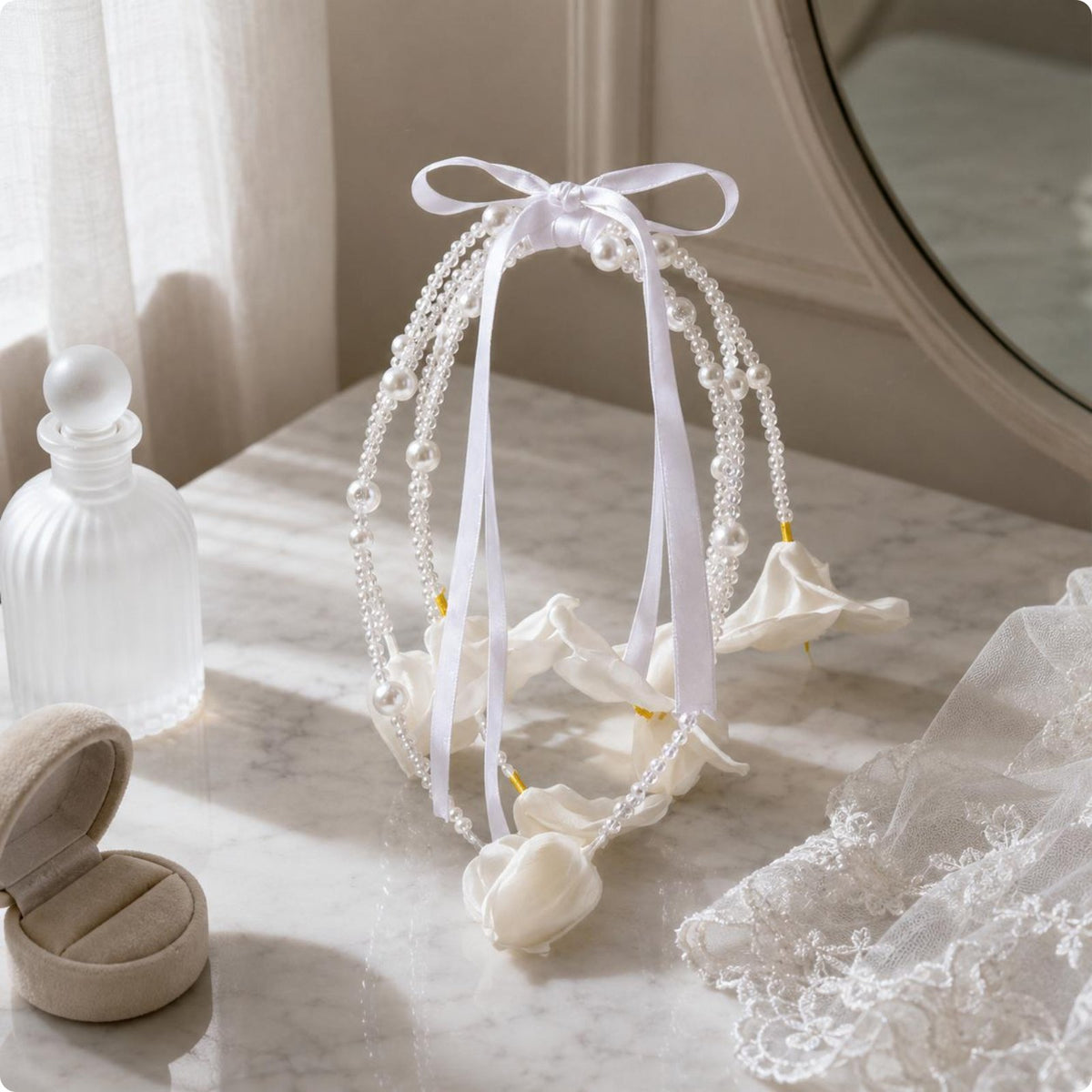 Pearl Bridal Floral Arrangement Realistic Look Wedding Decor Lightweight