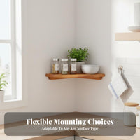 No-Drill Installation Fan-Shaped Corner Shelf Space-Saving Floating Corner Shelf Multi-Purpose Wall-Mounted Rack Solid Construction for Apartment Dwellers, DIY Enthusiasts, Kitchen, Living Room, Bedroom, Hallway