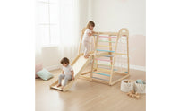 Climbing Frame with Slide Educational Indoor Playground with Slide Compact Wooden Activity Gym for Young Children, Children, Playroom, Nursery