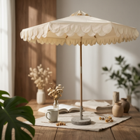 Round Patio Umbrella Double-Layer Patio Umbrella Eggshell