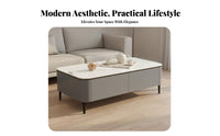 TV Stand and Coffee Table Set Scratch Resistant Sintered Stone Top TV Cabinet Large Storage Capacity Media Console and Table Set
