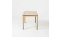 Natural Finish Wooden Dining Table Rounded Edges Wood Table with Straight Legs Sturdy Furniture Minimalist for Families, Kitchen, Cafe