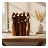 Sister Friendship Statue Sentimental Gift Faux Wood Resin Sculpture for Sisters