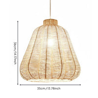 Rattan Pendant Lampshade Retro Design Woven Hanging Light Shade Rustic Elegance Boho Chandelier Shade for Dining Room