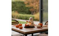 Halloween-Themed Tealight Holder with Figurine Glossy Tealight Holder Seasonal Statue Compact for Tabletop, Mantel