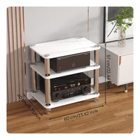 1 Piece High-fidelity Equipment Stand Audio Shelf Amplifier Rack Annealed Glass Solid Stainless Steel Open Ventilation Design Vibration Damping Suitable for Audiophile Listening Room Home Theater