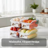 Stackable Fridge Drawer Transparent Food Container Space-Saving for Refrigerator