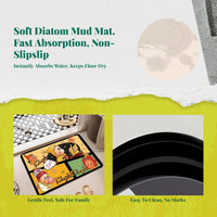 Quick-dry diatomaceous earth bath mat
