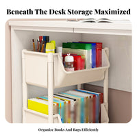 desktop-adjacent Rolling organizer with casters Rolling Book container Movable for Office Workers