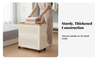 Collapsible Rolling Crate Foldable Storage Bin Stackable for Bedroom, Homeowners