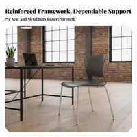 Minimalist Design Molded Shell Chair with Cutout Ergonomic Backrest Seating Furniture Easy to Clean Multi-Purpose for Homeowners, Office Workers, Event Planners, Dining Room, Cafeteria, Waiting Area