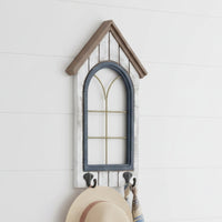 Fake Wall Opening Decor Wood and Steel-Finished Window Frame Decor Focal Point Architectural Feature for Patio