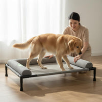 Elevated Dog Bed Sturdy Frame Raised Pet Cot Scratch-Resistant for Dogs