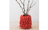 Vase with Chili Pepper Relief Glazed Decorative Vase Bold for Living Room, Entryway