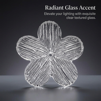 Textured Floral Lamp Shade Piece, Pendant Light Glass Cover, Glass Lamp Shade for Living Room, DIY G - Image 2