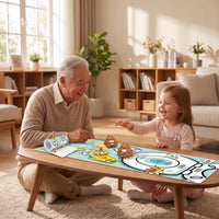 Roll-up Game Mat with Playing Pieces Portable Board Game Mat Interactive Gaming Playmat Lightweight for Children, Families, Party Games