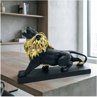 Lion Statue Collectible Resin Lion Figurine Detailed Mane for Office