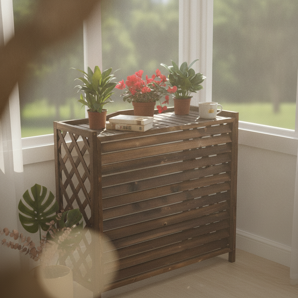 Slatted Air Cooling Appliance Hider Weather-Withstandant Appliance Screen Multi-Functional Design Particleswithstandant